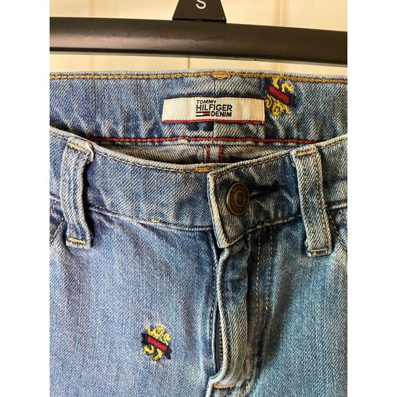 Tommy Hilfiger logo embroidered raw hem vintage jeans - Picture 3 of 8